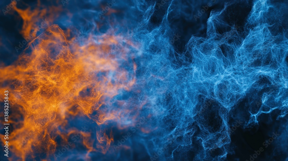 Fiery Blue and Orange Abstract Clash Fiery Blue and Orange Abstract Clash