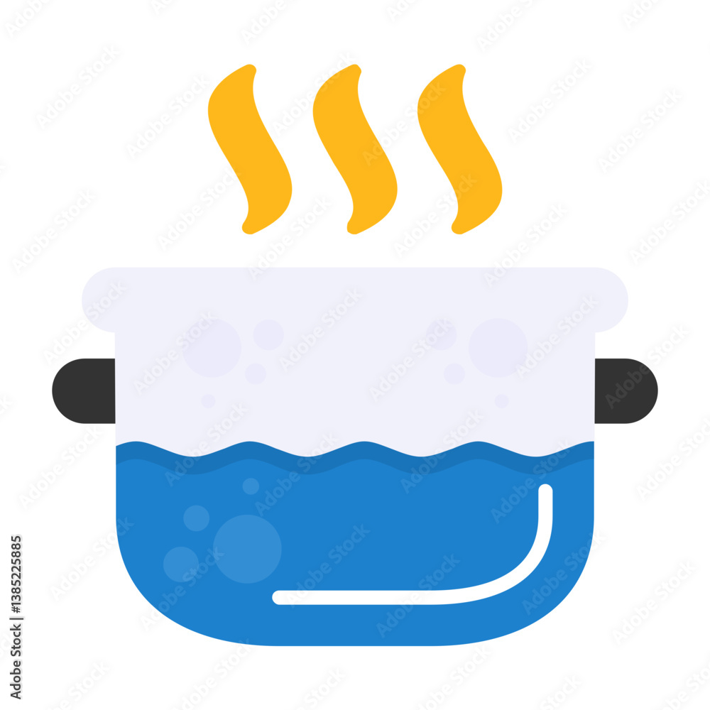 Steaming Flat Style Icon Steaming Flat Style Icon