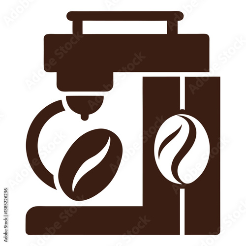 Brown coffee cup vector icon illustration for a hot, sweet drink