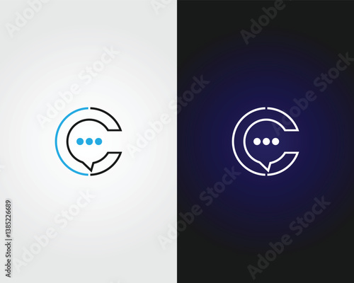 Initial letter C talk chat speak symbol logo design graphic concept creative premium abstract vector template.