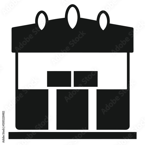Warehouse Icon Simple Black Silhouette of a Storage Building