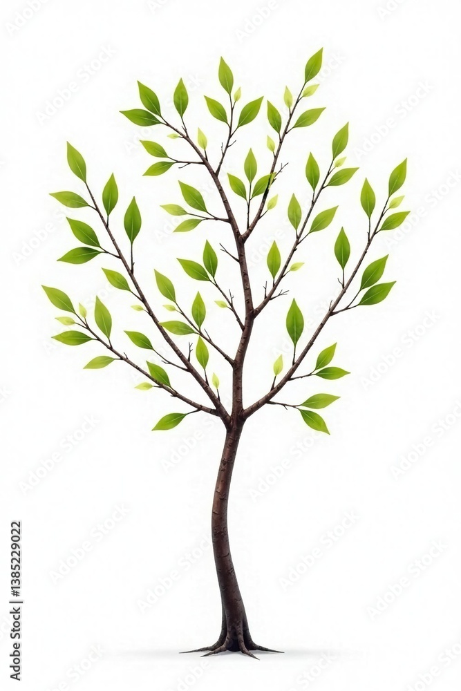 Obraz premium Delicate tree branches isolated on white background, simple, branches