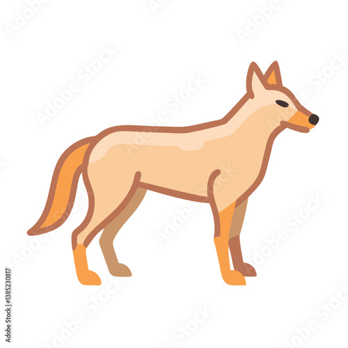 Illustration of a golden jackal standing profile view wildlife animal canidae vector art drawing image design