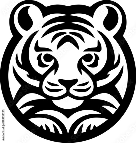 Tiger Baby | Minimalist and Simple Silhouette - Vector illustration
