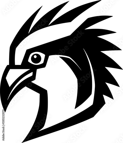 Parrot - Black and White Isolated Icon - Vector illustration