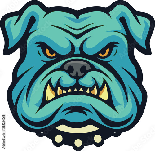Fierce Bulldog Mascot Emblem Design for Sports Hat
