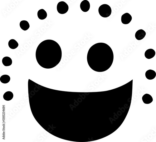 Happy | Minimalist and Simple Silhouette - Vector illustration
