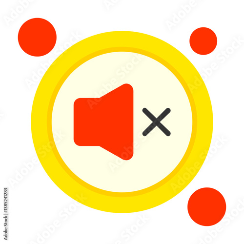 Mute Button Flat Style Icon