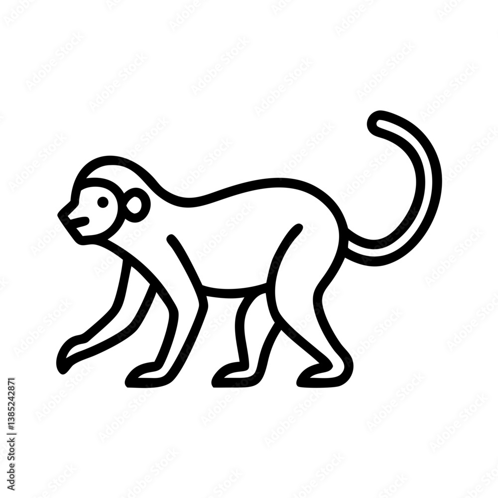 Obraz premium monkey flat vector