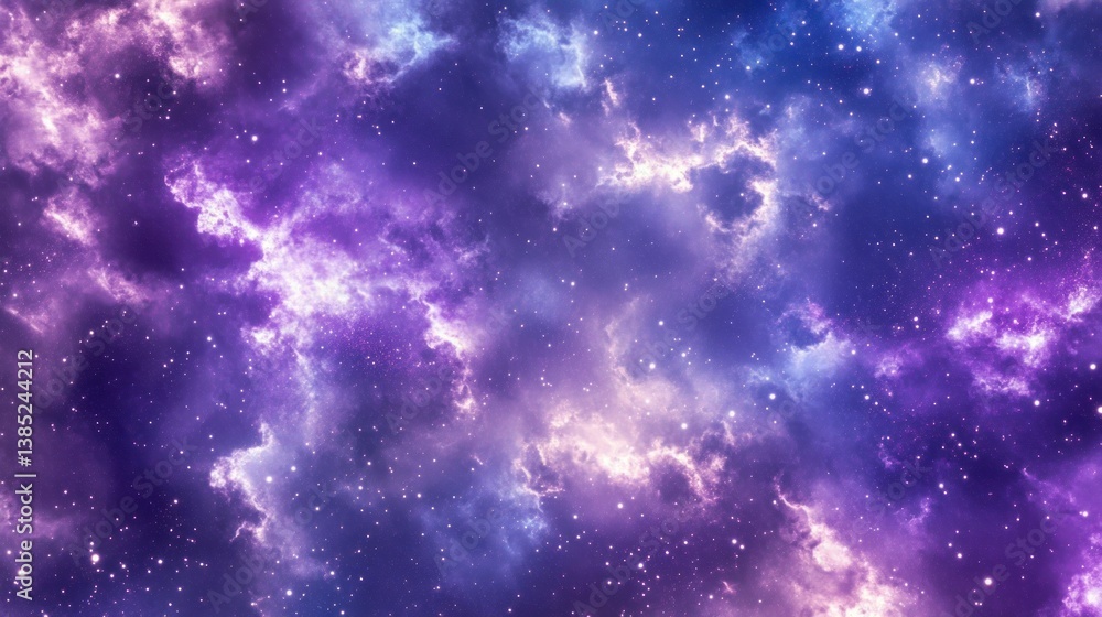 Fototapeta premium Cosmic Nebula: A Celestial Tapestry of Purple and Blue