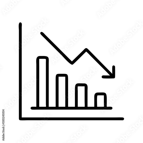 Decline bar graph chart diagram infographic data analysis trend decrease falling economic statistics 