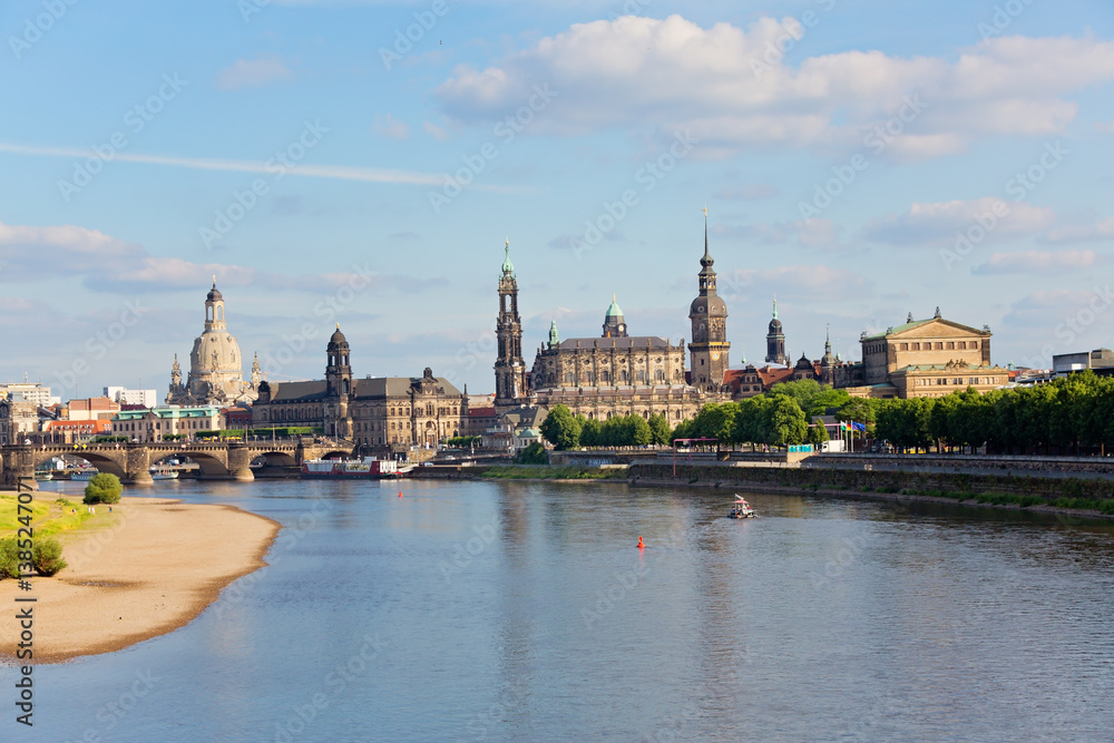 Fototapeta premium Panoramic view of Dresden City in summer, Saxony, Germany