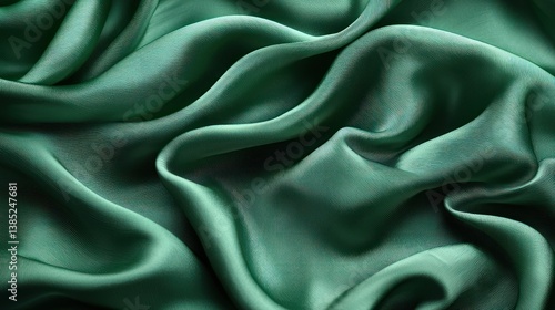 Wallpaper Mural Emerald green silk fabric texture background Torontodigital.ca