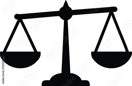 Balance Scales Silhouette, Justice Icon, Weighing Symbol, Transparent Background