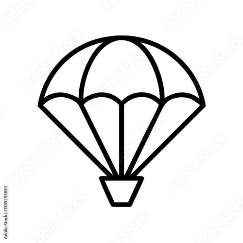 parachute flat vector