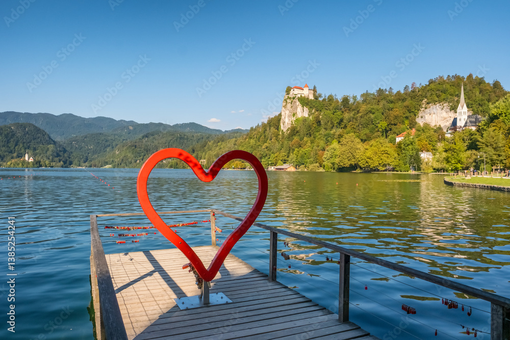 The heart of Bled Lake in Slovenia