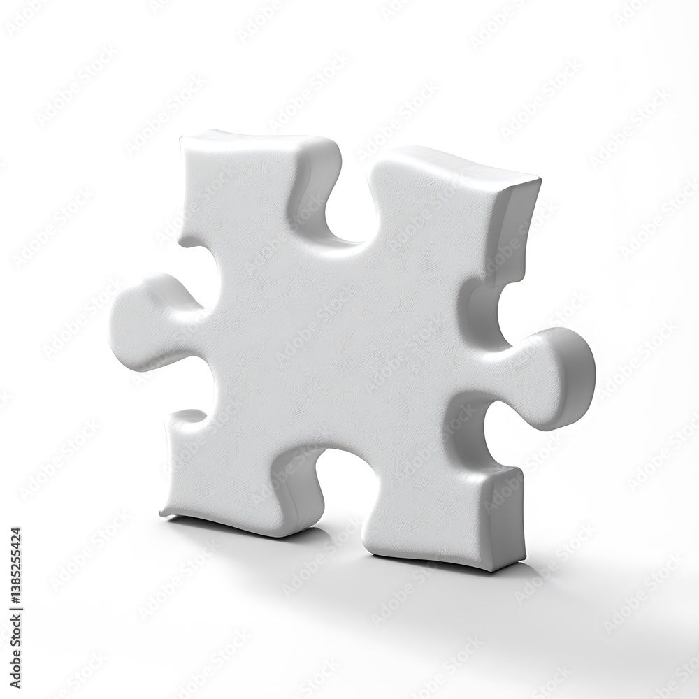 Minimalist Puzzle Piece with Soft Shadows Concept