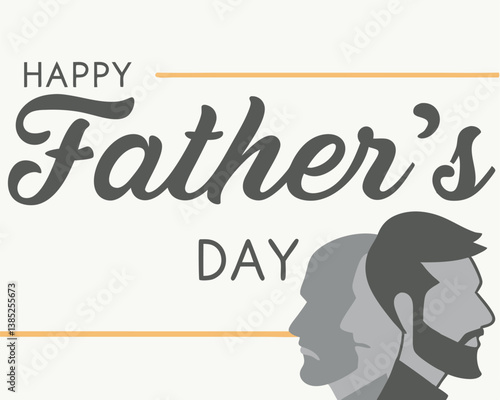Happy Father's Day: Silhouette of a Father with a Beard.