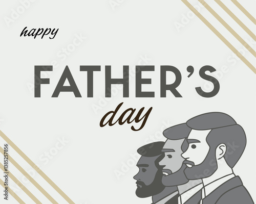 Happy Father's Day: Silhouette of a Father with a Beard.