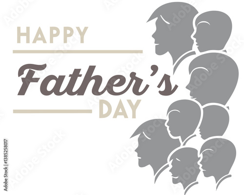 Happy Father's Day: Silhouette of a Father with a Beard.