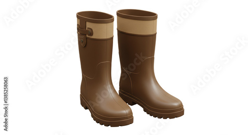Foto Isolated Brown Rain Boots