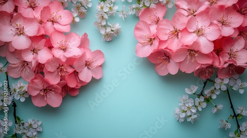 Pastel Pink Blossoms Spring Floral Background