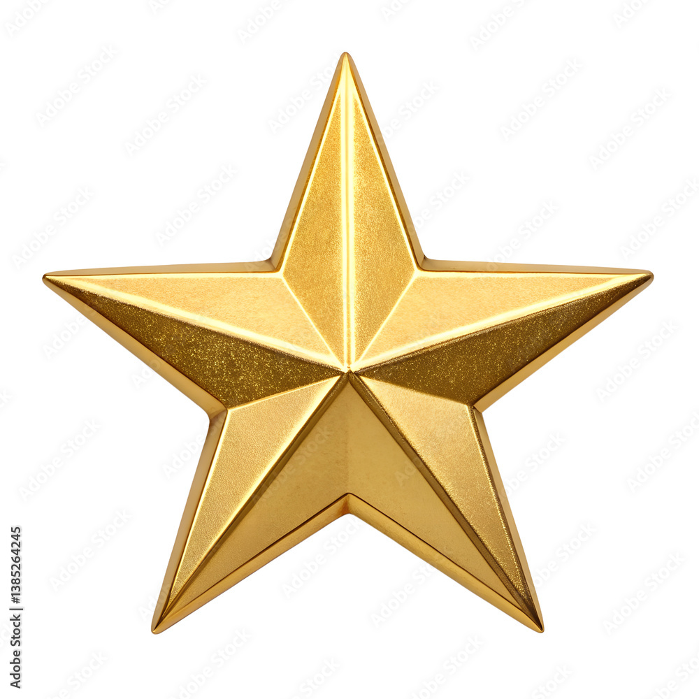 Obraz premium A Stunning Golden Five Pointed Star Award Decoration transparent background Generative AI