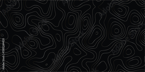 Flowing contour line art in a seamless pattern inspired by topographic elevation

