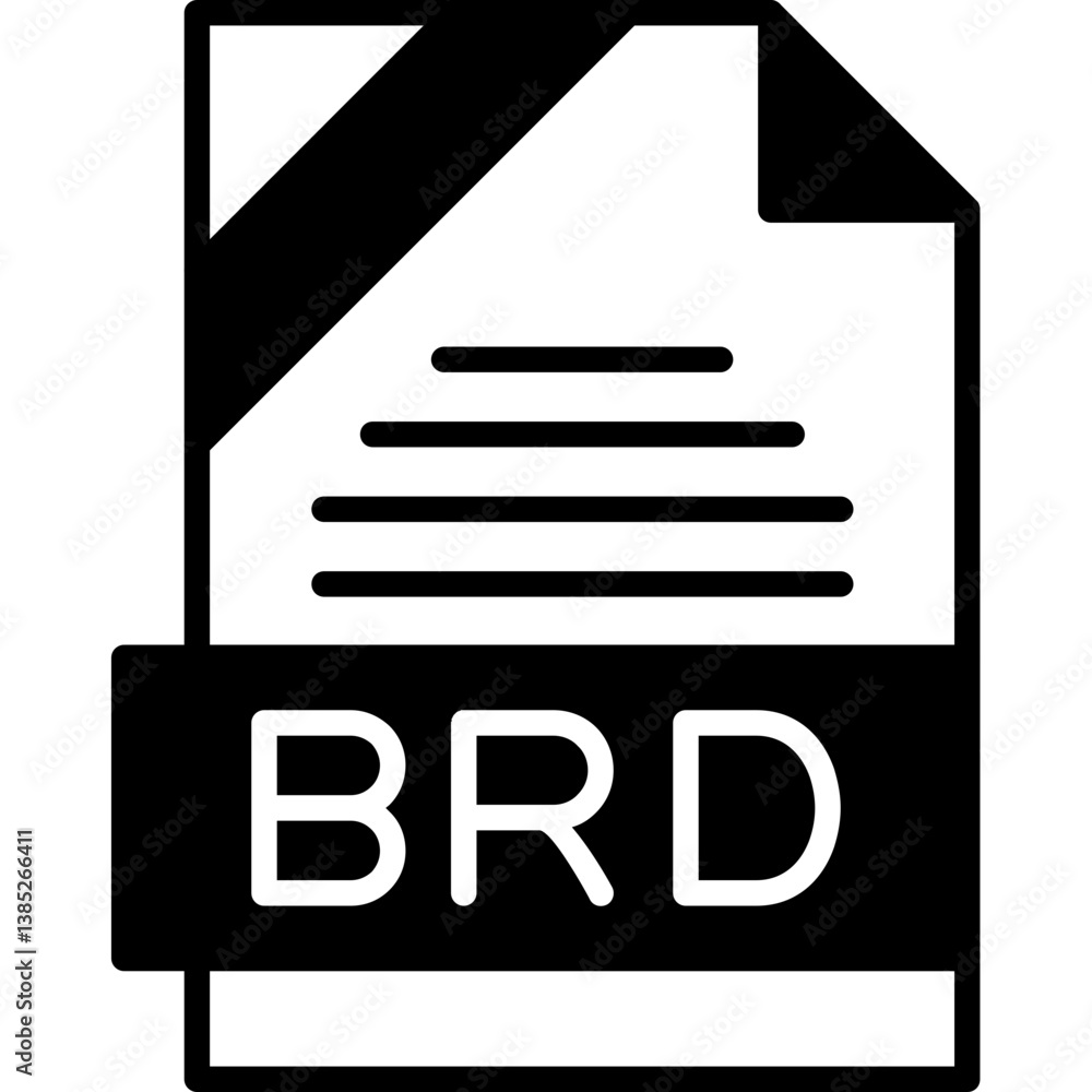 BRD File Format Solid Style Icon BRD File Format Solid Style Icon