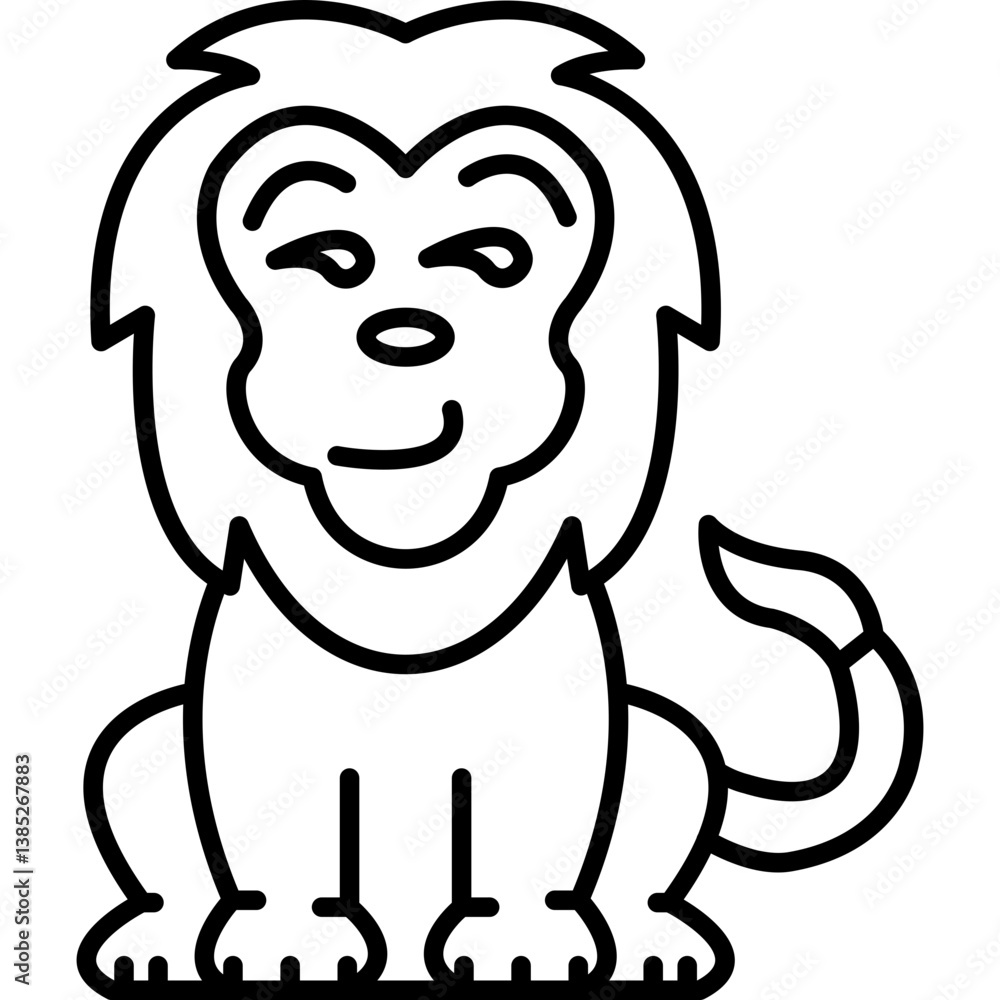 Obraz premium Lion Smirking Icon