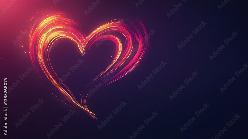 Abstract Heart Shape with Warm Glow Abstract Heart Shape with Warm Glow