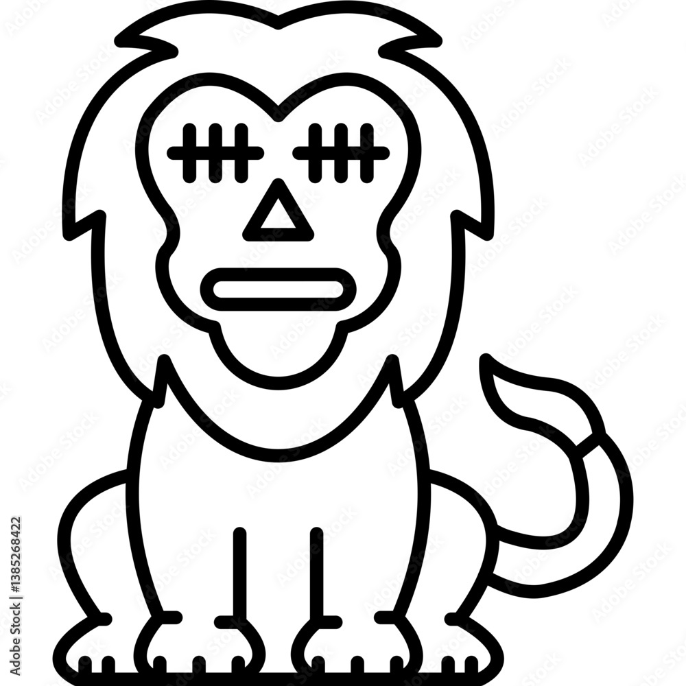 Obraz premium Lion Dead Icon