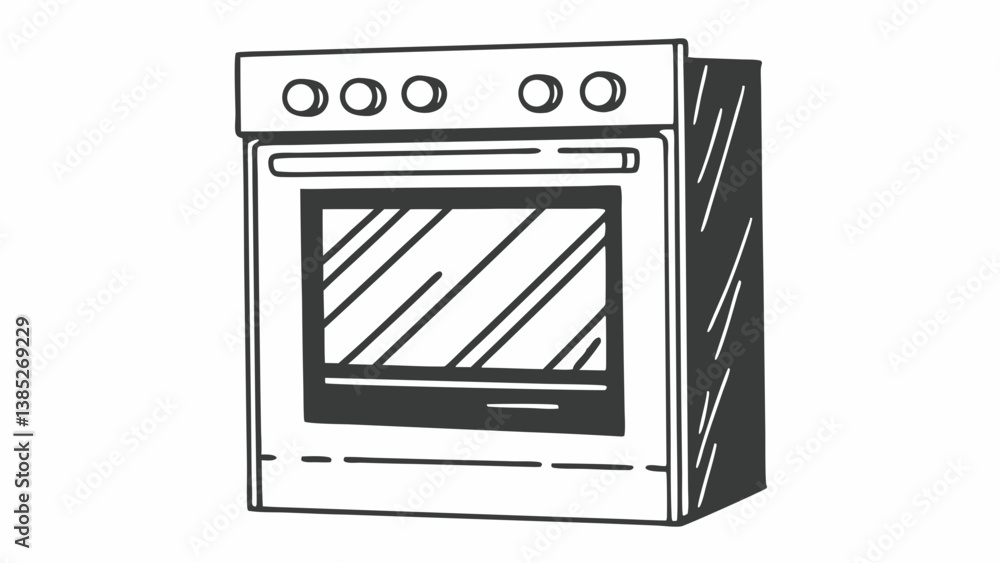 oven front facing oven with knobs and transparen created with generative ai oven front facing oven with knobs and transparen created with generative ai