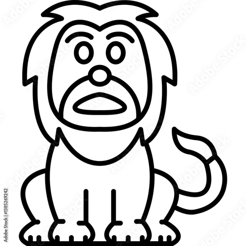 Lion Fearful Icon