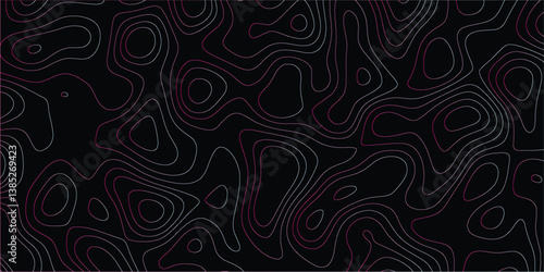 Seamless vector pattern inspired by topography and terrain contours in elegant linework

