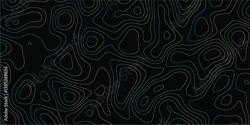 Seamless vector pattern inspired by topography and terrain contours in elegant linework

