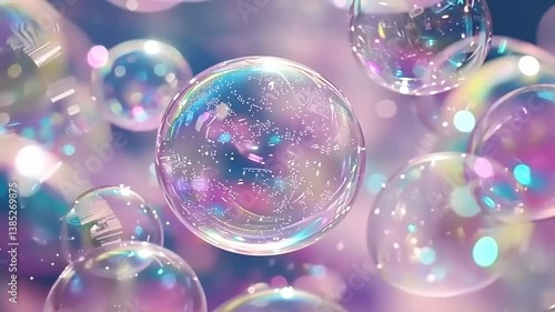 Wallpaper Mural A Cluster of Iridescent Soap Bubbles in Soft Pastel Hues Torontodigital.ca
