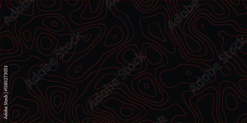 Seamless line art pattern with elevation influence and organic topographic style

