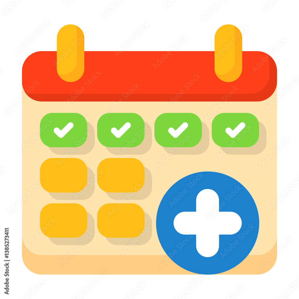 Fototapeta premium Sick Leave Flat Style Icon