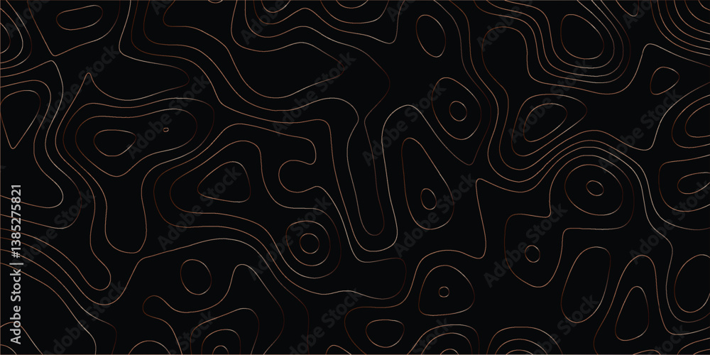Fototapeta premium Vector elevation contour pattern with seamless design and smooth flow