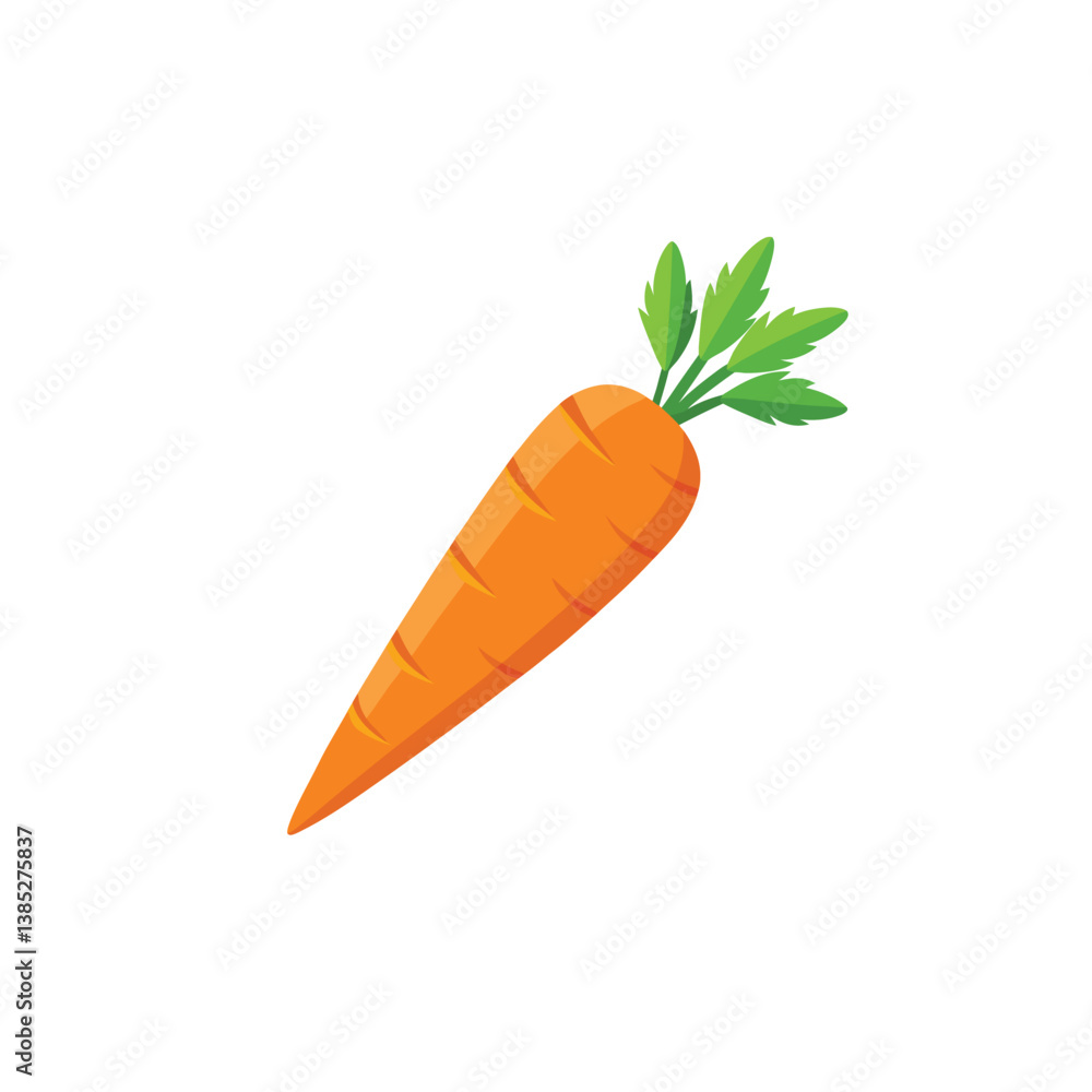 Carrot vector illustration with leaf isolated on white background Carrot vector illustration with leaf isolated on white background