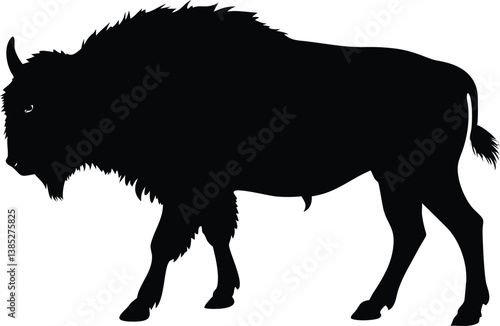 Wallpaper Mural Silhouette of a Majestic Buffalo on Transparent Background Wildlife Icon Torontodigital.ca