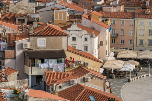 Obraz na płótnie Architecture of the Piran old town, Slovenia. w salonie