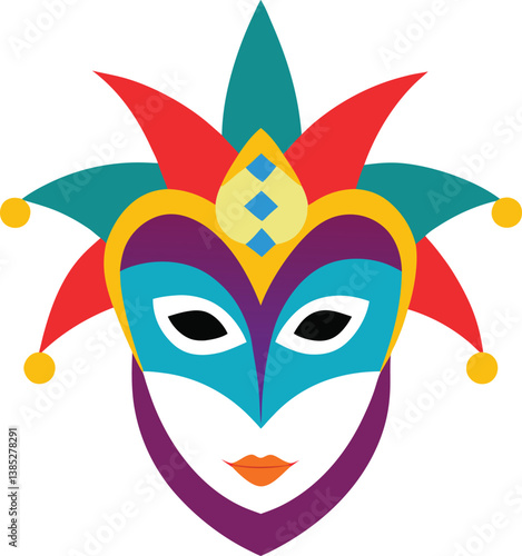 Colorful Mardi gras carnival mask vector illustration