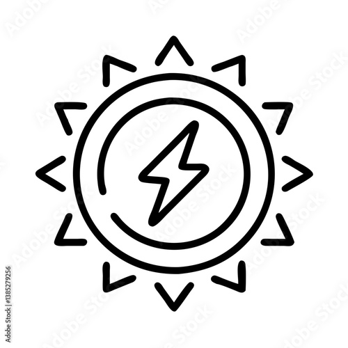 Solar energy power sun electricity renewable clean energy source technology icon vector illustration