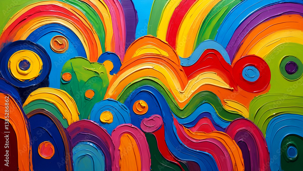 Fototapeta premium Vibrant abstract painting celebrating colorful diversity