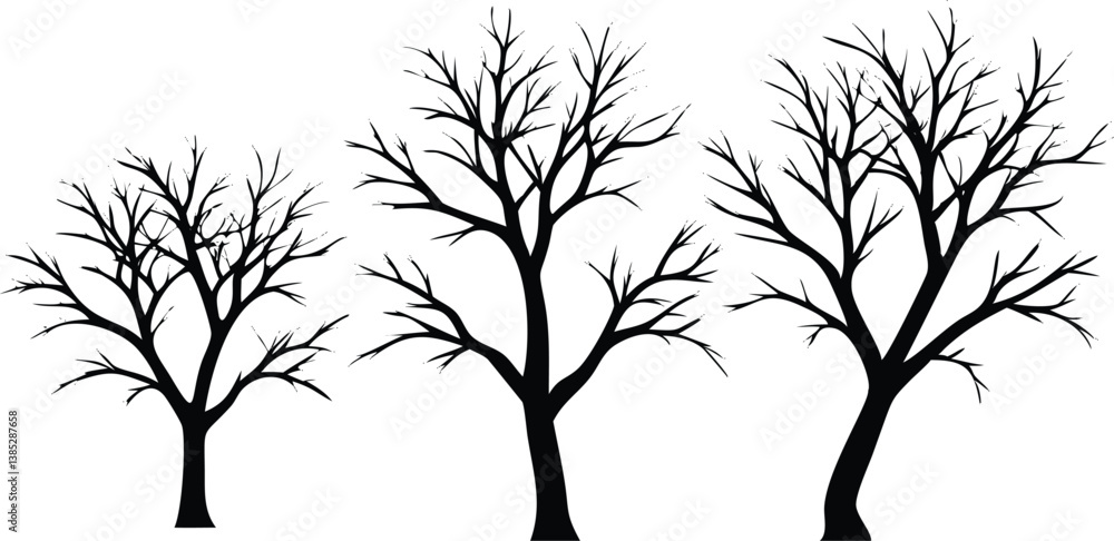 Fototapeta premium set of silhouettes of trees