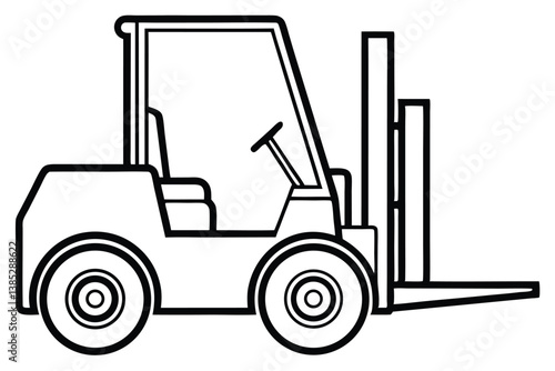 Forklift truck vector silhouette, Collection of forklift truck silhouette vector illustration, Happy Labor Day silhouette