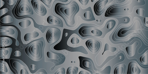 Abstract contour pattern inspired by nature and terrain in flowing line art

