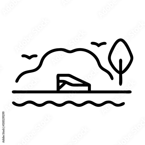 lakeside flat vector
